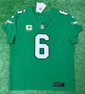 Devonta Smith Philadelphia Eagles Jersey #6 Nike Vapor F.U.S.E Elite Kelly Green 48 (XL) NFL