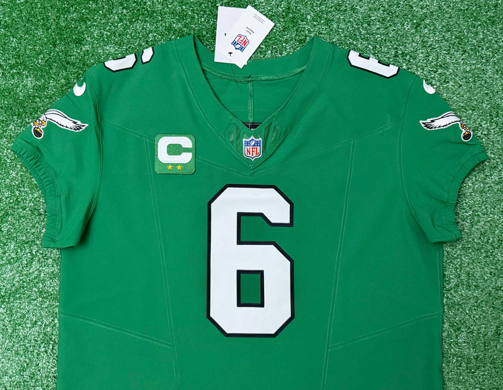 Devonta Smith Philadelphia Eagles Jersey #6 Nike Vapor F.U.S.E Elite Kelly Green 48 (XL) NFL