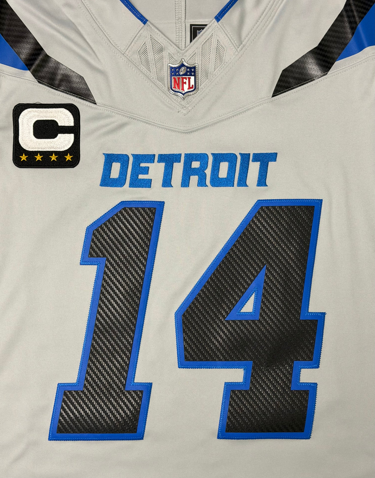 Amon Ra St Brown Detroit Lions Jersey #14 Nike Vapor FUSE Rivalry Gray Size (Large) NFL