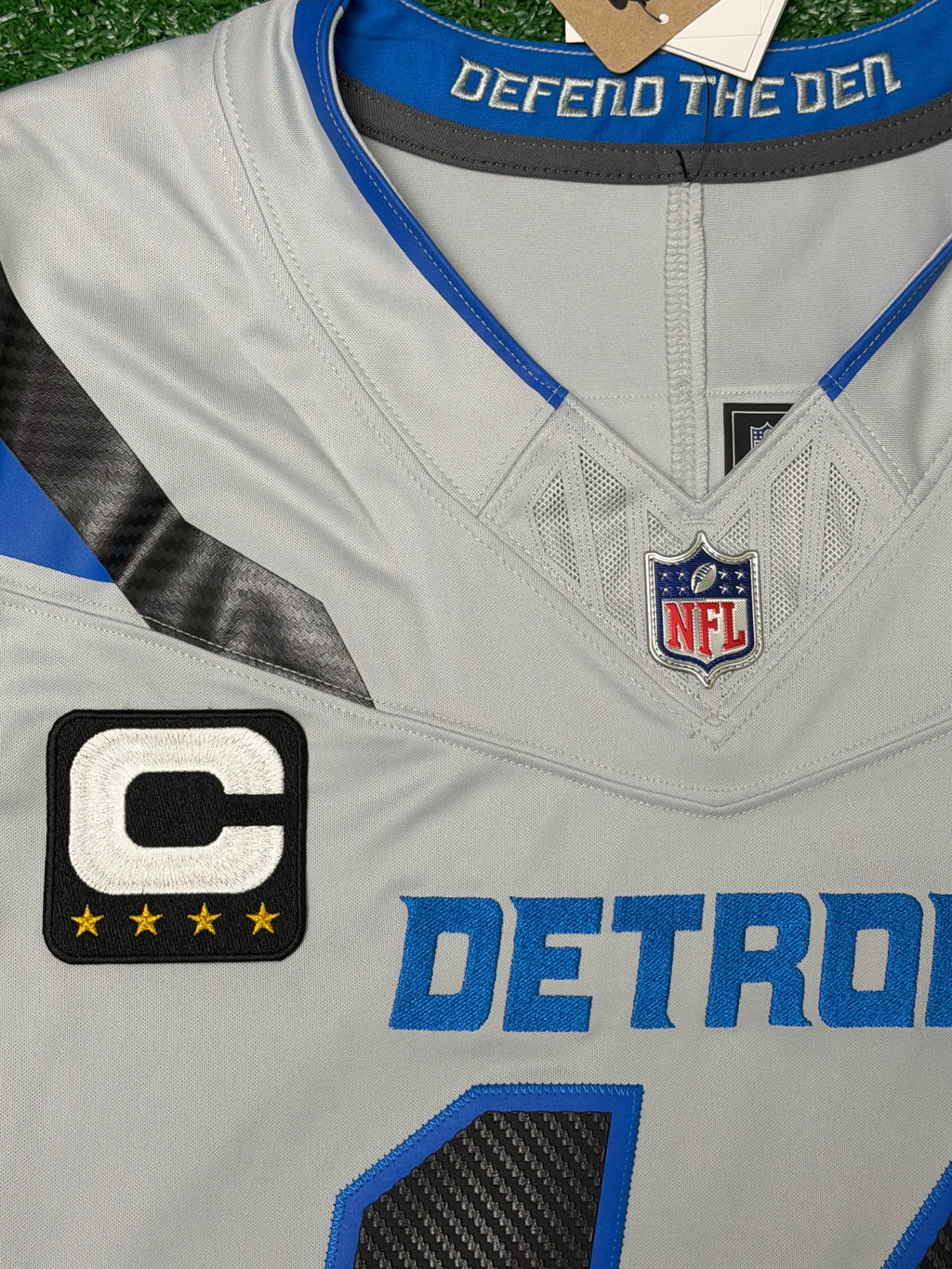 Amon Ra St Brown Detroit Lions Jersey #14 Nike Vapor FUSE Rivalry Gray Size (Large) NFL