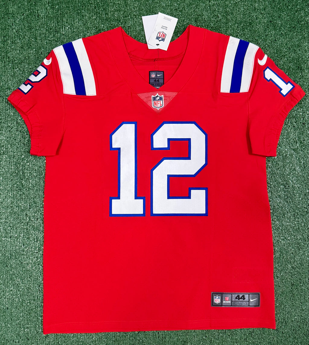 Tom Brady New England Patriots Jersey #12 Nike Vapor Elite Red Size 44 (L) NFL