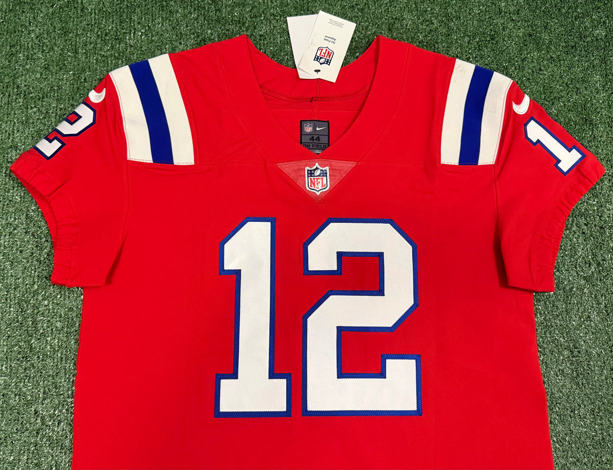 Tom Brady New England Patriots Jersey #12 Nike Vapor Elite Red Size 44 (L) NFL