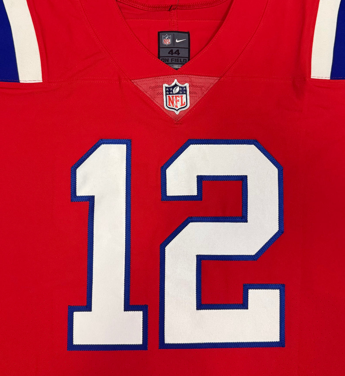 Tom Brady New England Patriots Jersey #12 Nike Vapor Elite Red Size 44 (L) NFL