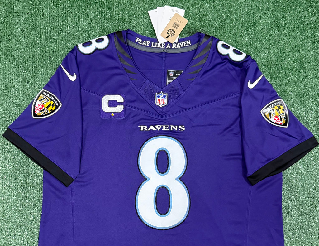 Lamar Jackson Baltimore Ravens Jersey #8 Nike Vapor FUSE Limited Purple Size (XL) NFL