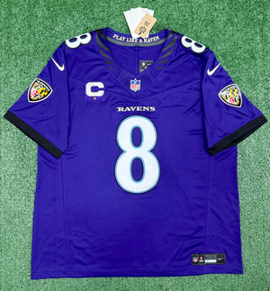 Lamar Jackson Baltimore Ravens Jersey #8 Nike Vapor FUSE Limited Purple Size (XL) NFL