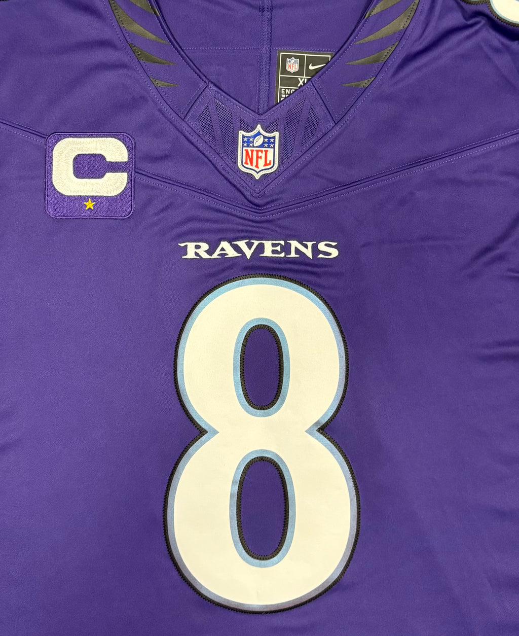 Lamar Jackson Baltimore Ravens Jersey #8 Nike Vapor FUSE Limited Purple Size (XL) NFL