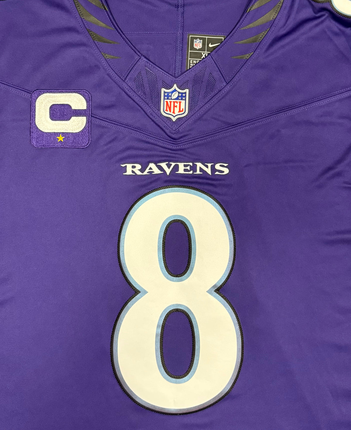 Lamar Jackson Baltimore Ravens Jersey #8 Nike Vapor FUSE Limited Purple Size (XL) NFL