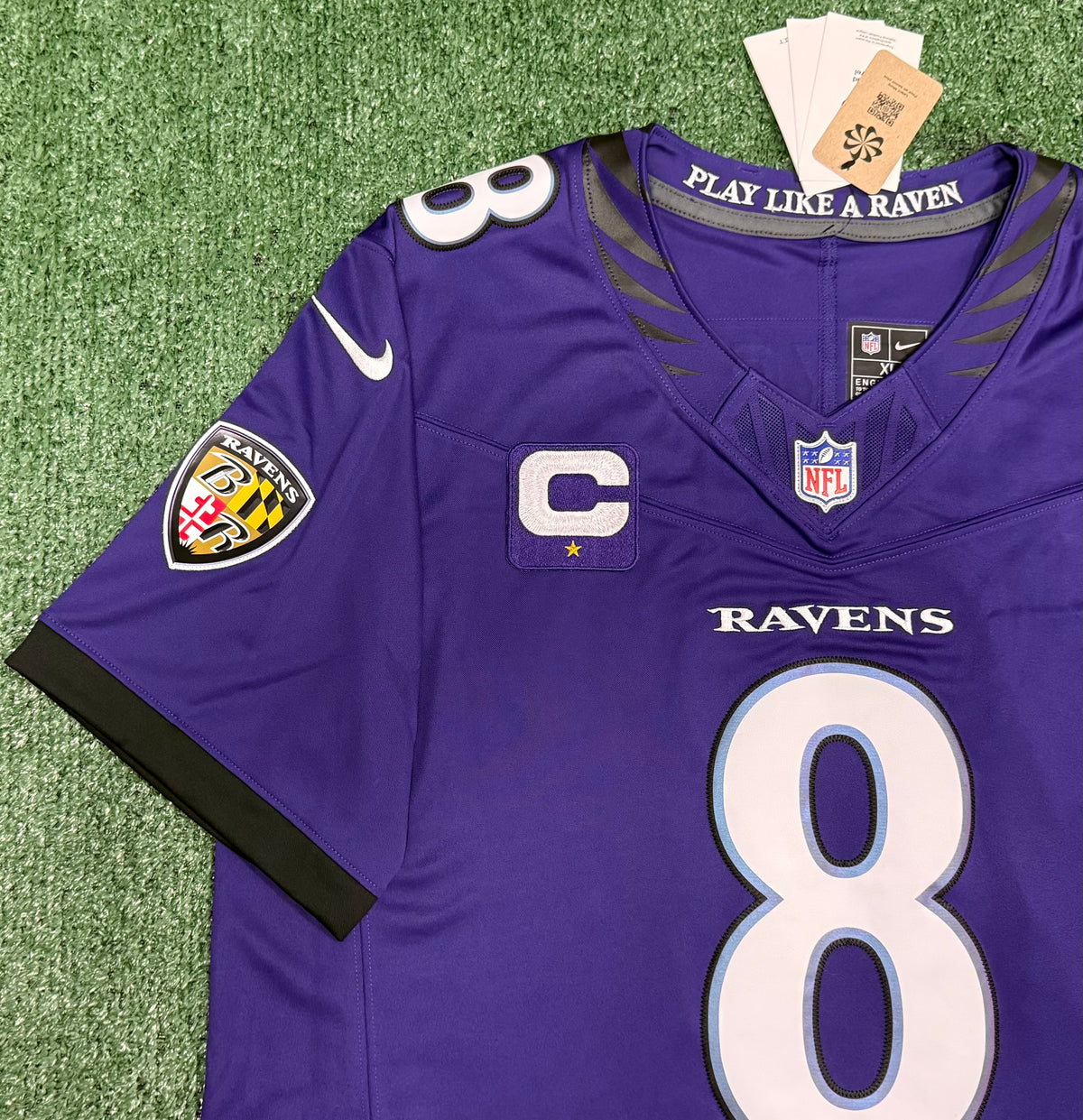 Lamar Jackson Baltimore Ravens Jersey #8 Nike Vapor FUSE Limited Purple Size (XL) NFL