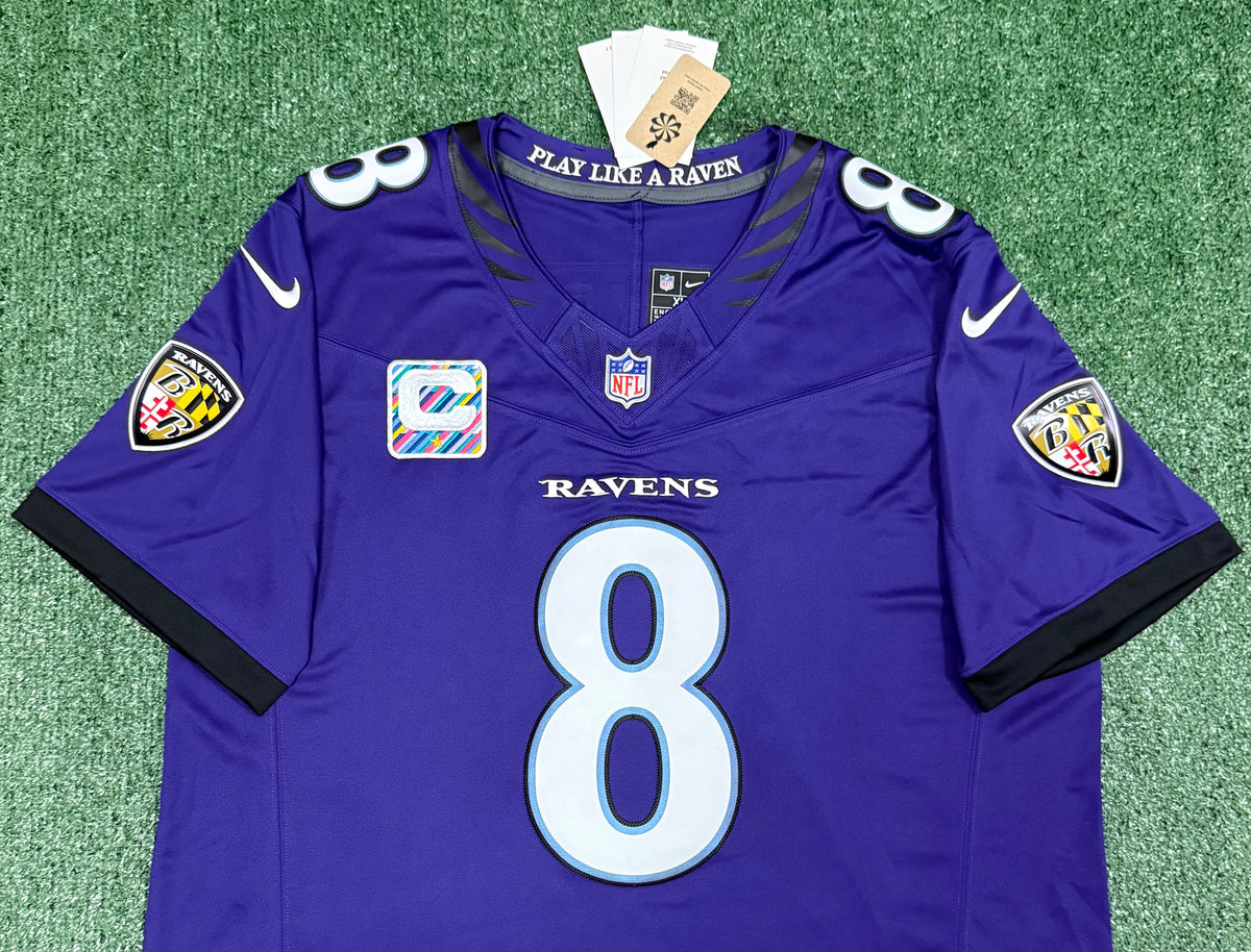Lamar Jackson Baltimore Ravens Jersey #8 Nike Vapor FUSE Limited Purple Size (XL) NFL