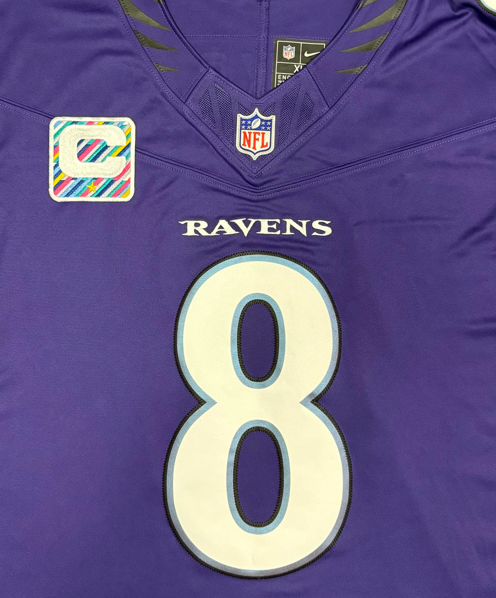 Lamar Jackson Baltimore Ravens Jersey #8 Nike Vapor FUSE Limited Purple Size (XL) NFL