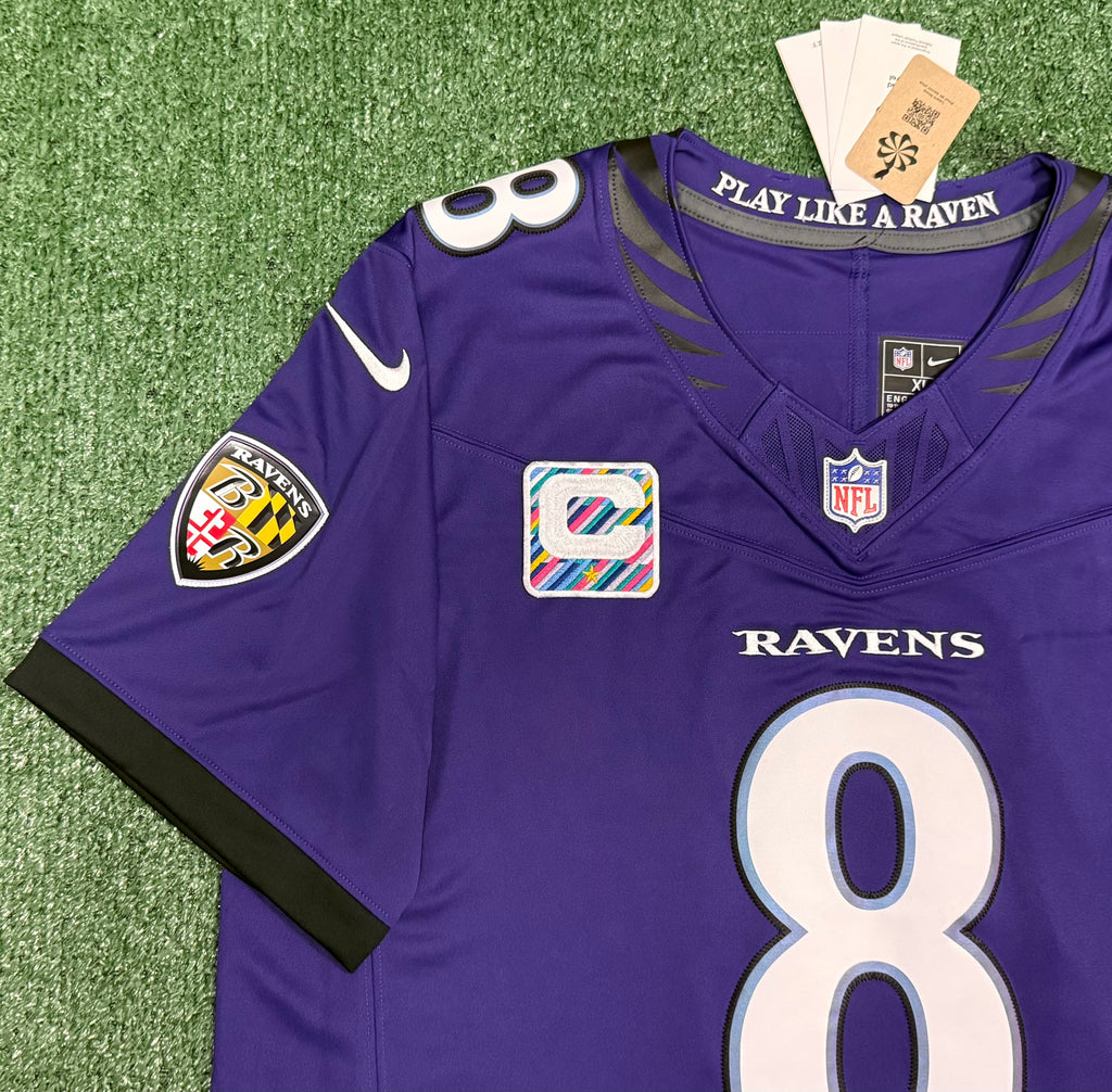 Lamar Jackson Baltimore Ravens Jersey #8 Nike Vapor FUSE Limited Purple Size (XL) NFL