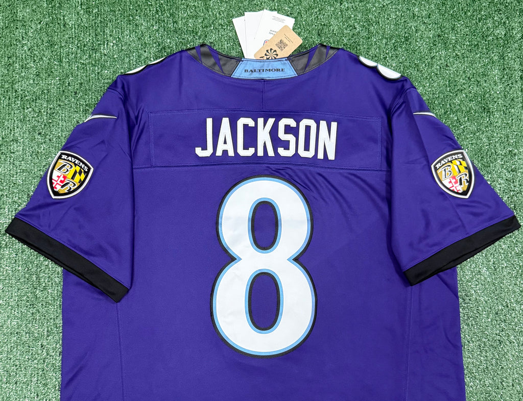 Lamar Jackson Baltimore Ravens Jersey #8 Nike Vapor FUSE Limited Purple Size (XL) NFL