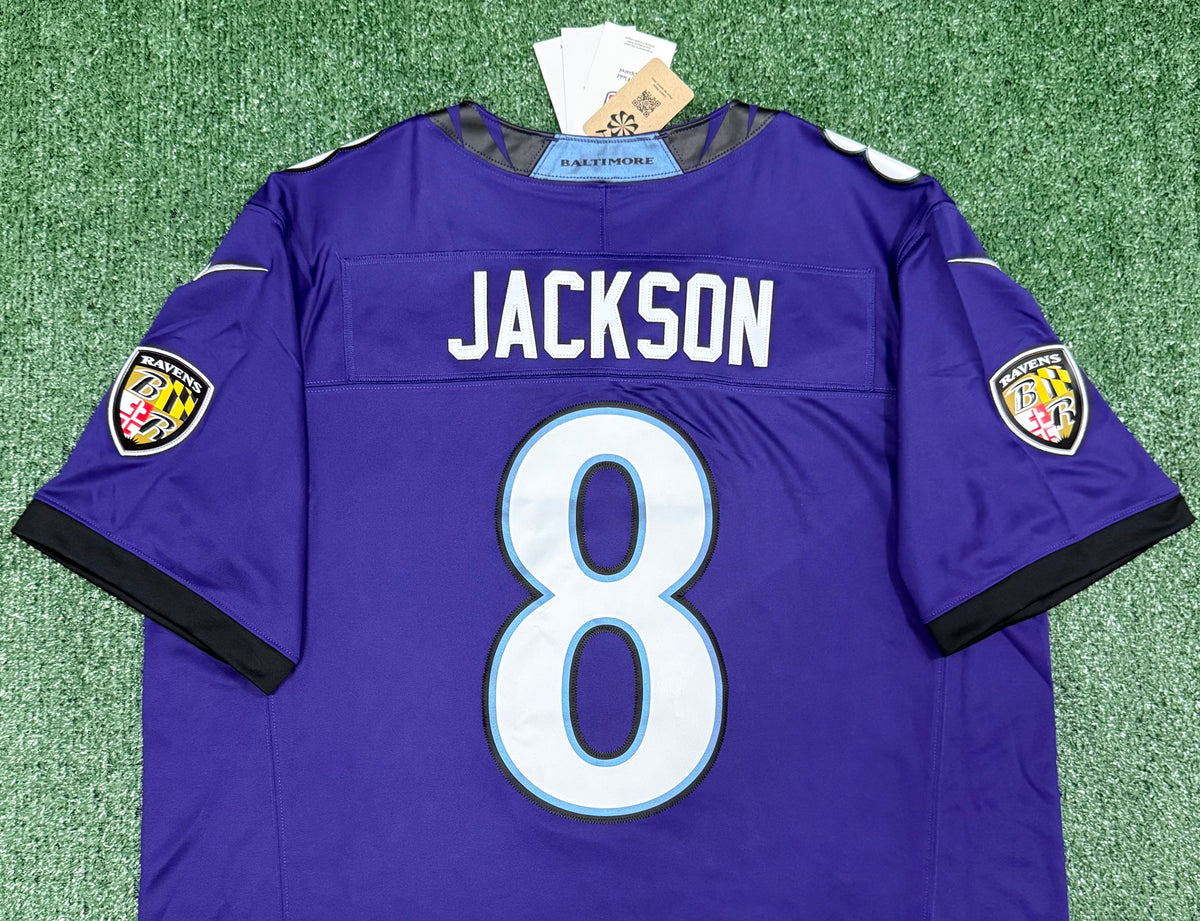 Lamar Jackson Baltimore Ravens Jersey #8 Nike Vapor FUSE Limited Purple Size (XL) NFL