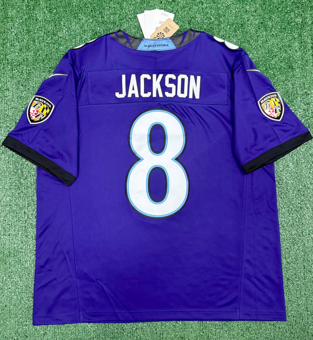Lamar Jackson Baltimore Ravens Jersey #8 Nike Vapor FUSE Limited Purple Size (XL) NFL