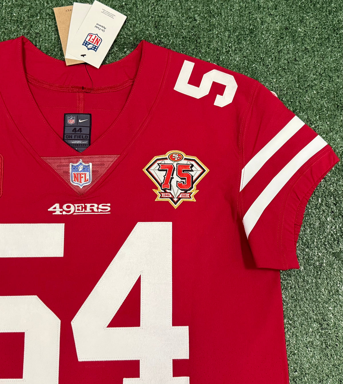Fred Warner San Francisco 49ers Jersey #54 Nike Vapor Elite Red Size 44 (Large) NFL