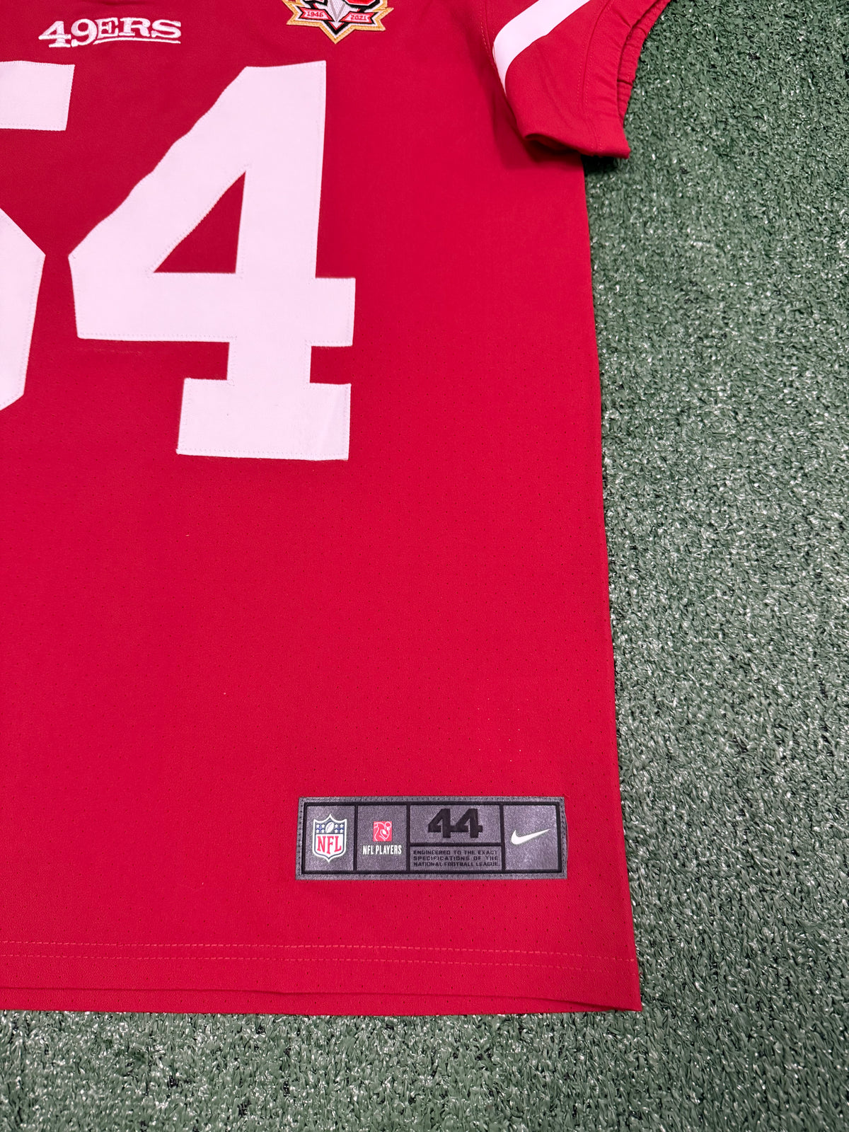 Fred Warner San Francisco 49ers Jersey #54 Nike Vapor Elite Red Size 44 (Large) NFL