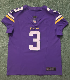 Jordan Addison Minnesota Vikings Jersey #3 Nike Vapor FUSE Elite Purple Size 44 (Large) NFL