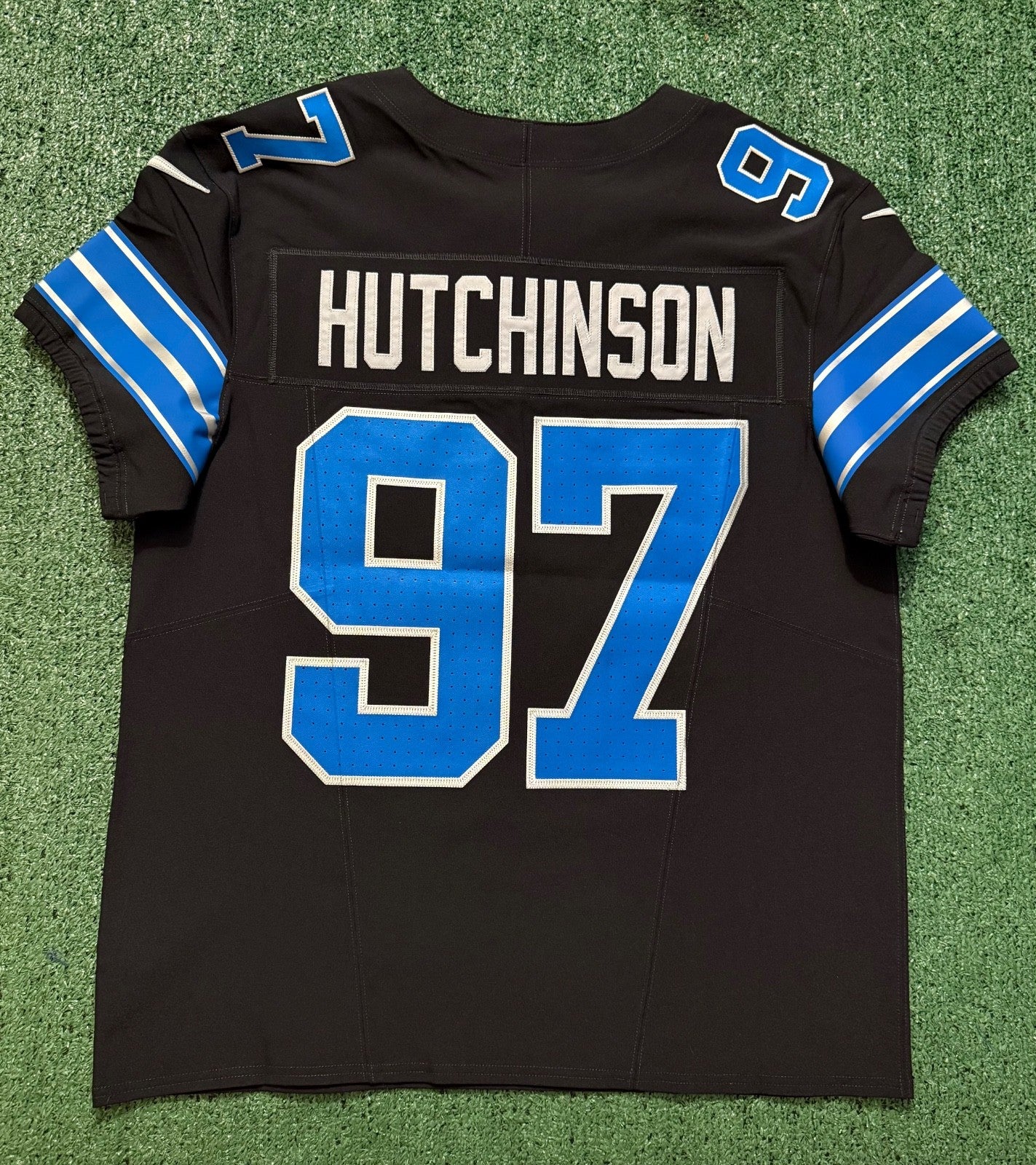 Aidan Hutchinson Detroit Lions Jersey #97 Nike Vapor FUSE Elite black size 44 (Large) NFL