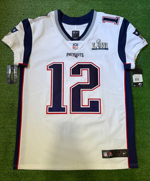 Tom Brady New England Patriots Jersey #12 Nike Vapor Elite White Size 44 (L) NFL