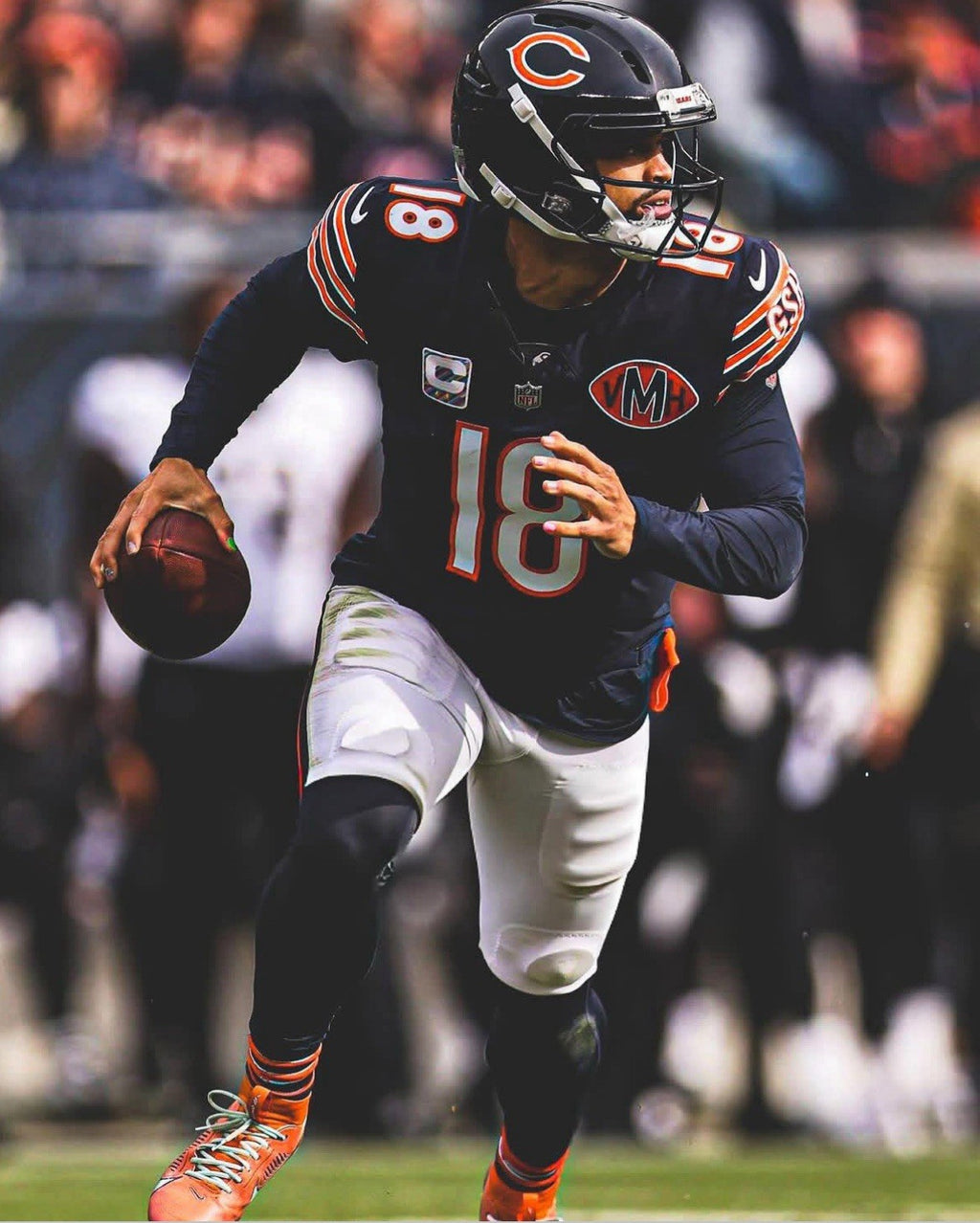 Caleb Williams Chicago Bears Jersey #18 Nike Vapor FUSE Elite Navy Size 48 (XL) NFL