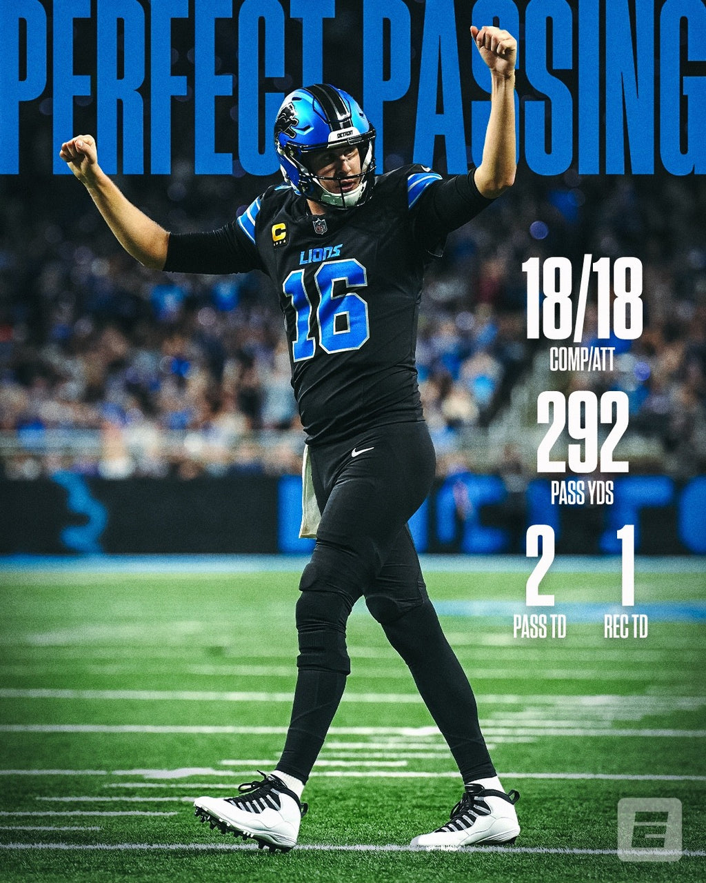 Jared Goff Detroit Lions Jersey #16  Nike Vapor FUSE Elite Black Size 40 (Medium) NFL