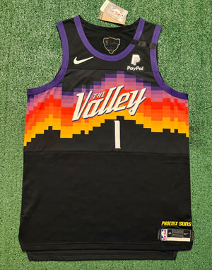 Devin Booker Phoenix Suns Jersey #1 Nike VaporKnit Authentic Black Size 48 (L) NBA
