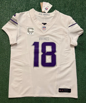 Justin Jefferson Minnesota Vikings Jersey #18 Nike Vapor FUSE Elite White Size 44 (Large) NFL