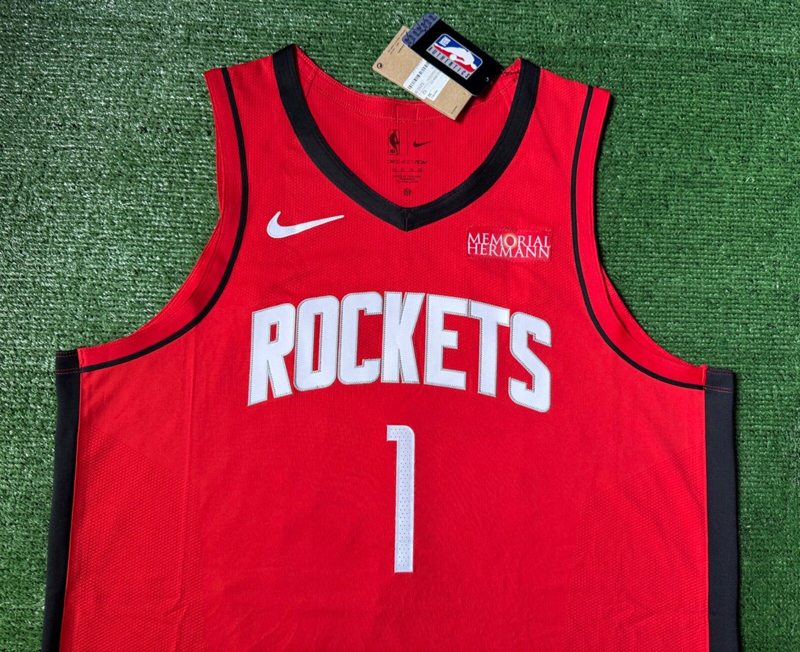 Amen Thompson Houston Rockets Jersey #1 Nike ADV Authentic Red Size 52 (XL) NBA
