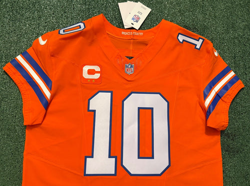 Bo Nix Denver Broncos Jersey #10 Nike Vapor Fuse Elite Orange Size 48 (XL) NFL