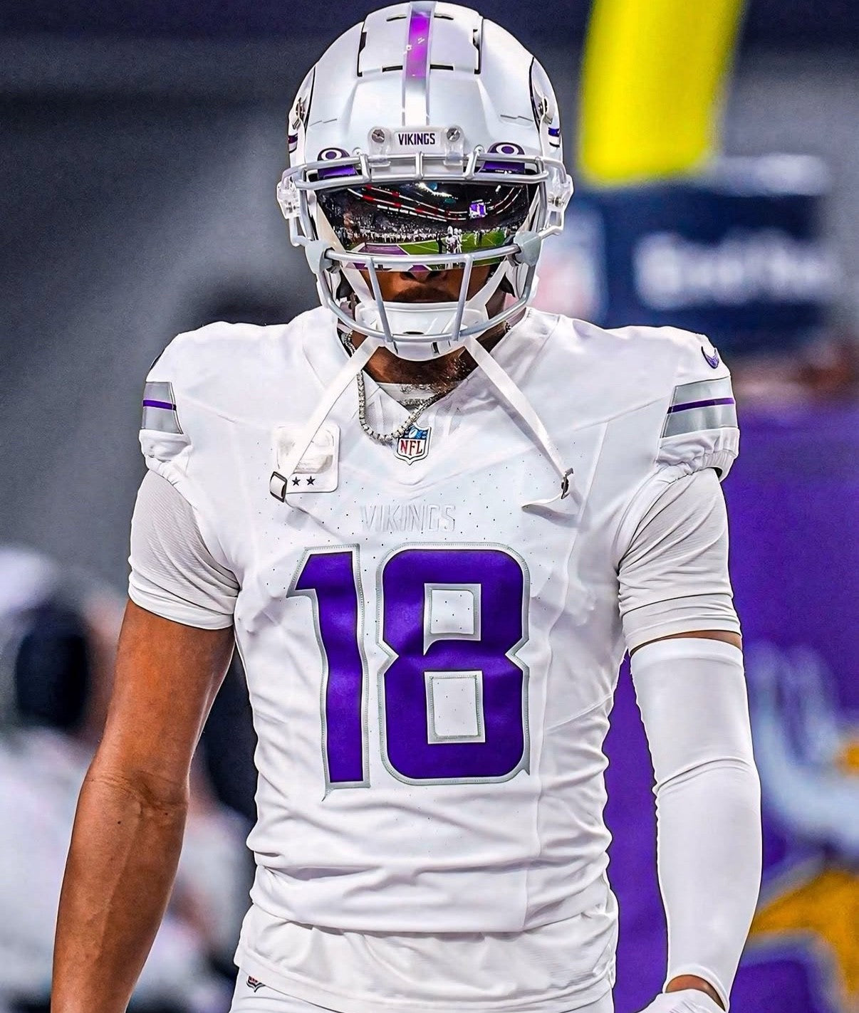 Justin Jefferson Minnesota Vikings Jersey #18 Nike Vapor FUSE Elite White Size 44 (Large) NFL