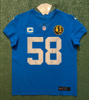 Penei Sewell Detroit Lions Jersey #58 Nike Vapor FUSE Elite Blue 44 (Large) NFL