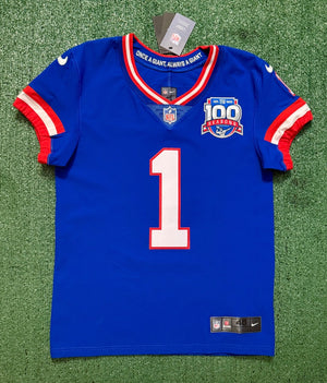 Malik Nabers New York Giants Jersey #1 Nike Vapor Elite Blue Size 40 (Medium) NFL
