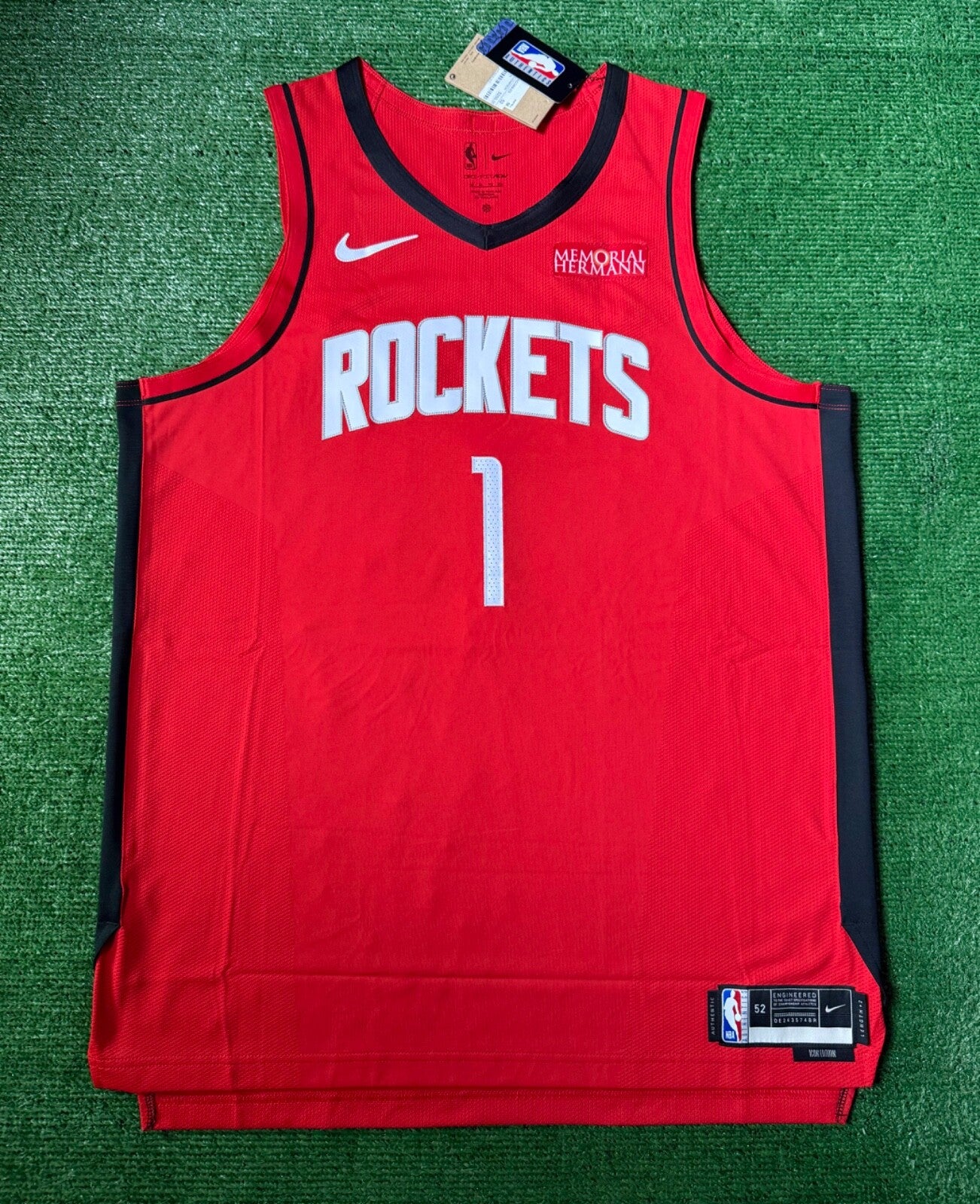 Amen Thompson Houston Rockets Jersey #1 Nike ADV Authentic Red Size 52 (XL) NBA