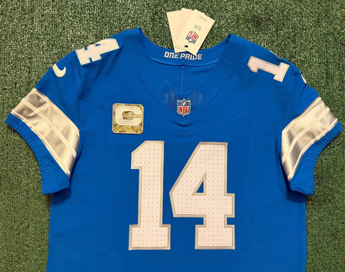Amon Ra St Brown Detroit Lions Jersey #14 Nike Vapor FUSE Elite Blue Size 44 (Large) NFL