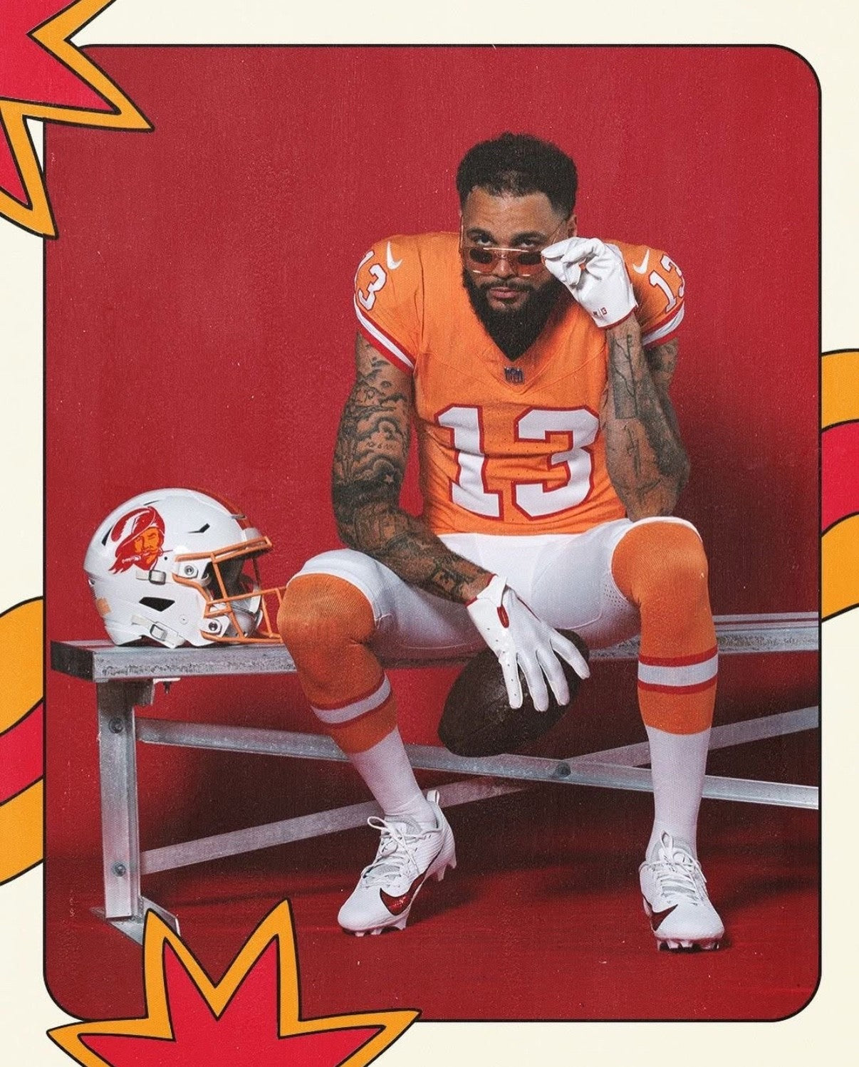 Mike Evans Tampa Bay Buccaneers Jersey #13 Nike Vapor FUSE Elite Orange Creamsicle Size 44 (Large) NFL